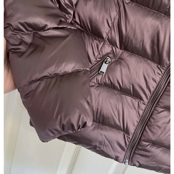 PER UNA M&S WOMENS DOWN & FEATHER VIOLET PURPLE HOODED JACKET PUFFER COAT Sze6us - Picture 3 of 3